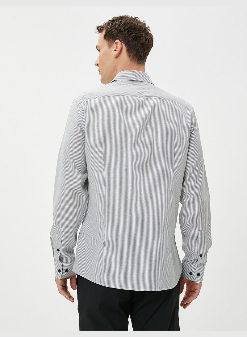 Basic Shirt Classic Neck Long Sleeve