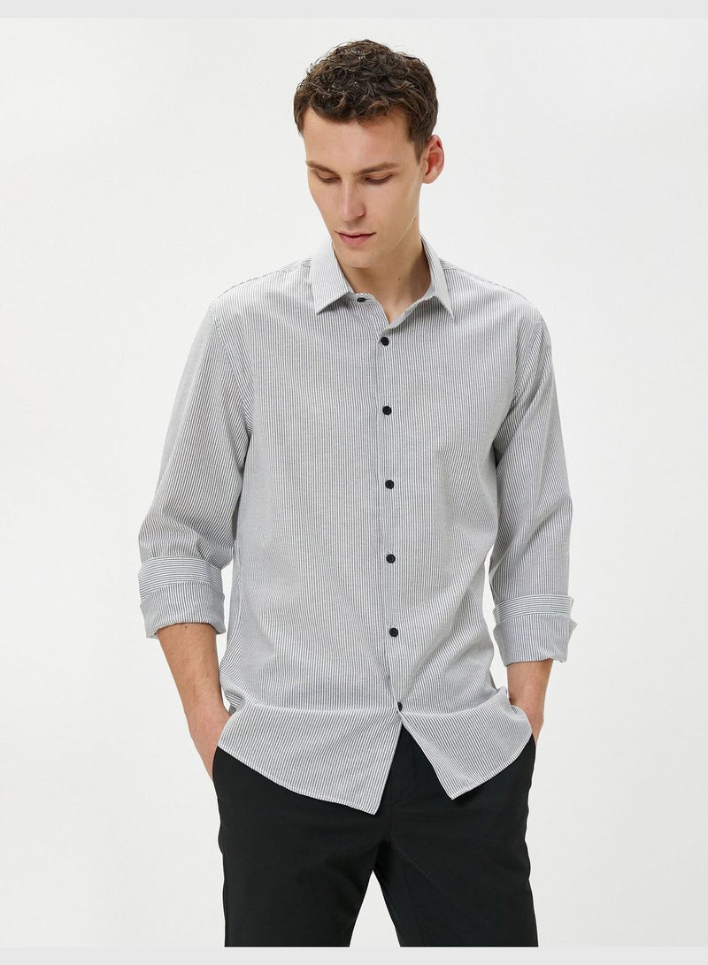 Basic Shirt Classic Neck Long Sleeve