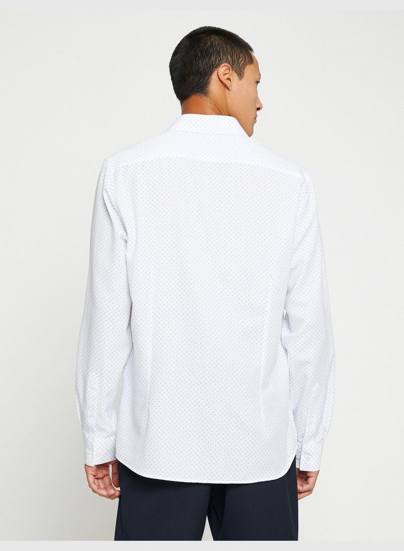 Basic Shirt Classic Neck Long Sleeve Slim Fit