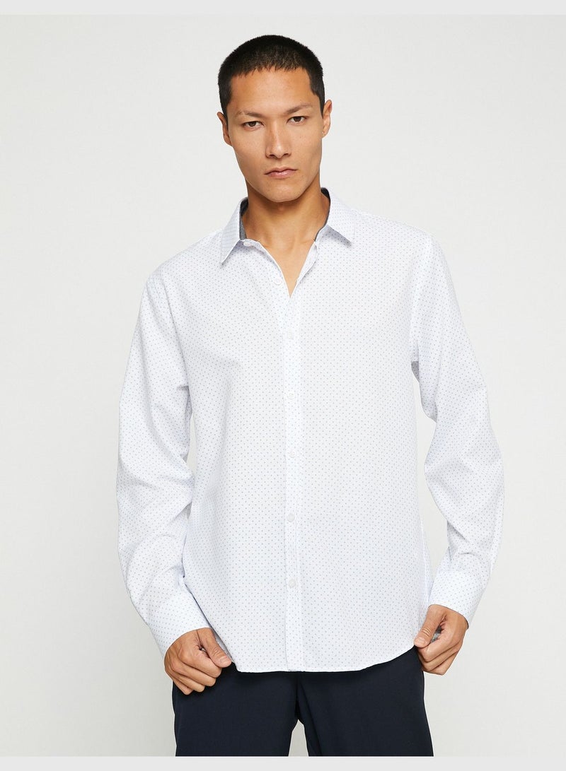 Basic Shirt Classic Neck Long Sleeve Slim Fit