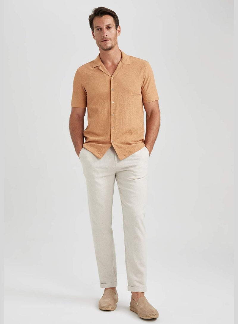 Man Woven Short Sleeve Shirt