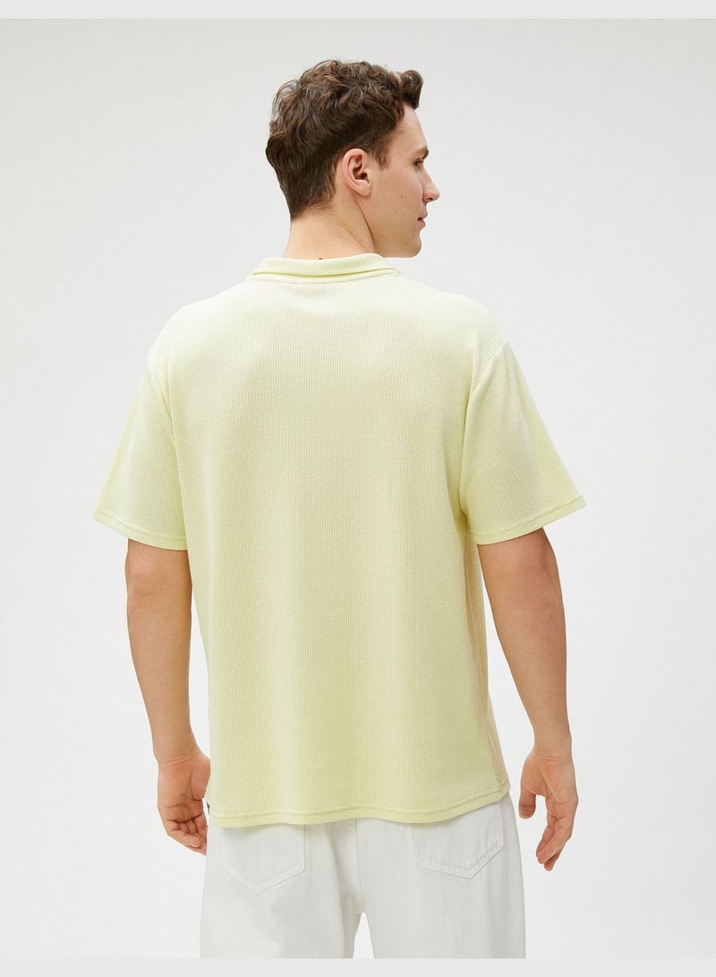 Polo T-Shirt Buttoned Tissued Short Sleeve