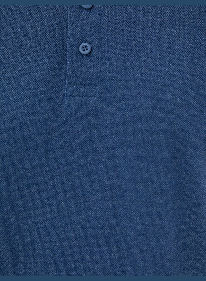 Polo T-Shirt Short Sleeve Button Detail