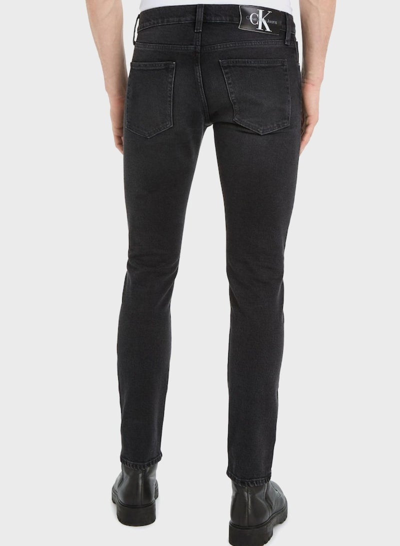 Mid Wash Slim Fit Jeans