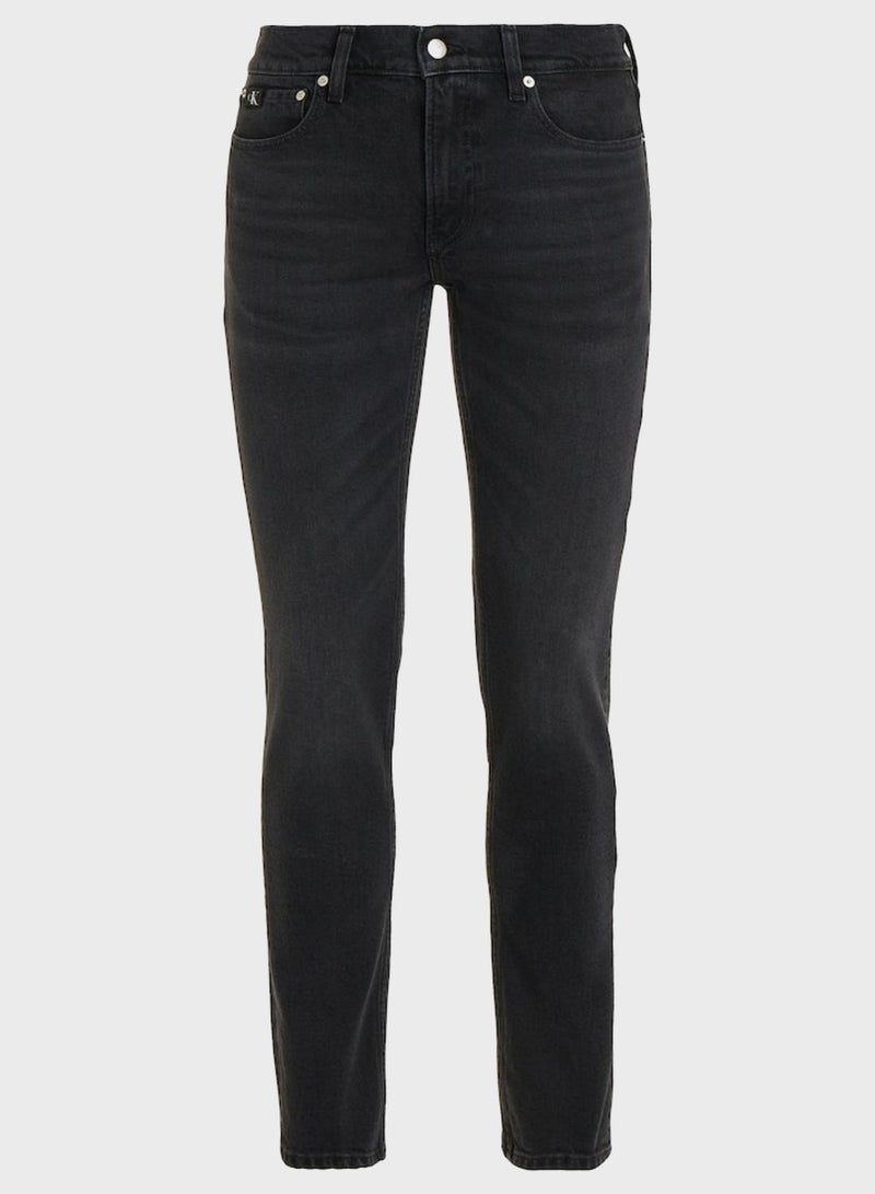 Mid Wash Slim Fit Jeans