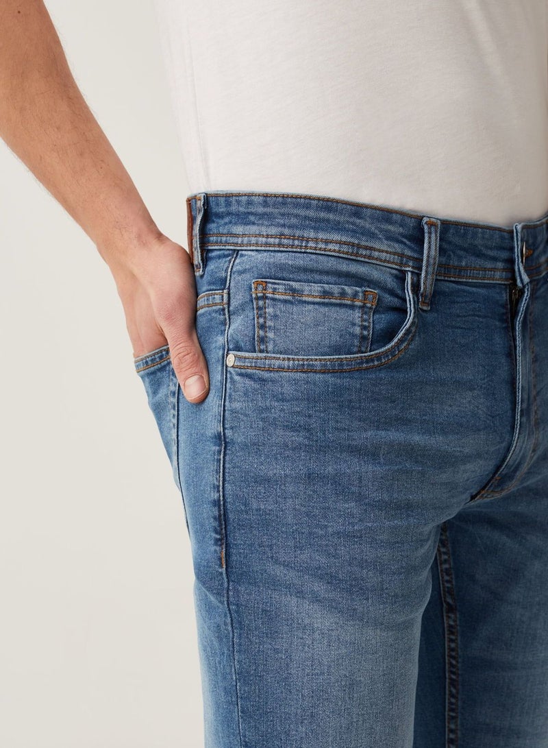 Faded, slim-fit stretch jeans