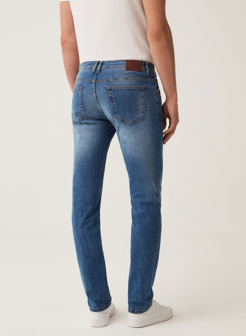 Faded, slim-fit stretch jeans