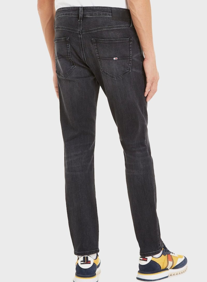 Mid Wash Slim Fit Jeans