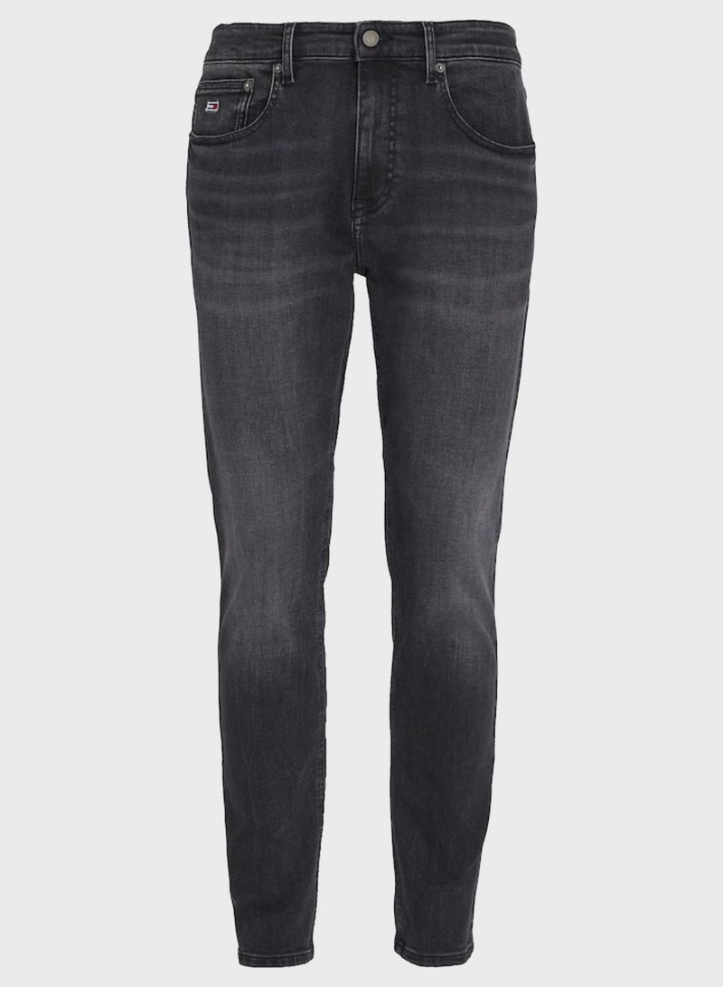 Mid Wash Slim Fit Jeans