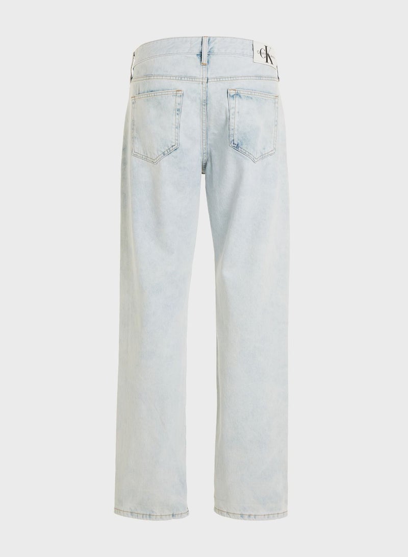 Light Wash Straight Fit Jeans