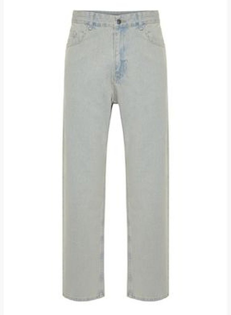 Men's Blue 90's Straight Fit Jeans Denim Trousers