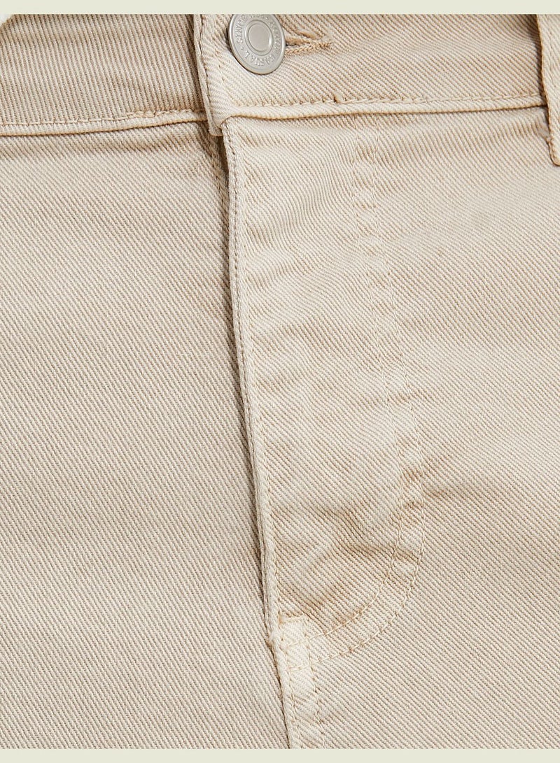 Seam Detail Cargo Pocket Buttoned Trousers