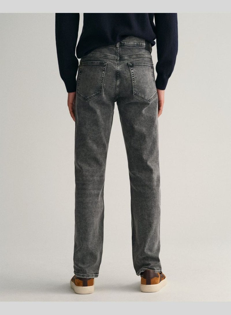 Regular Fit Black Wash Jeans