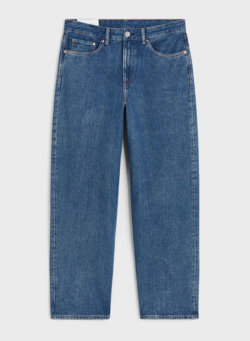Mid Wash Loose Fit Jeans