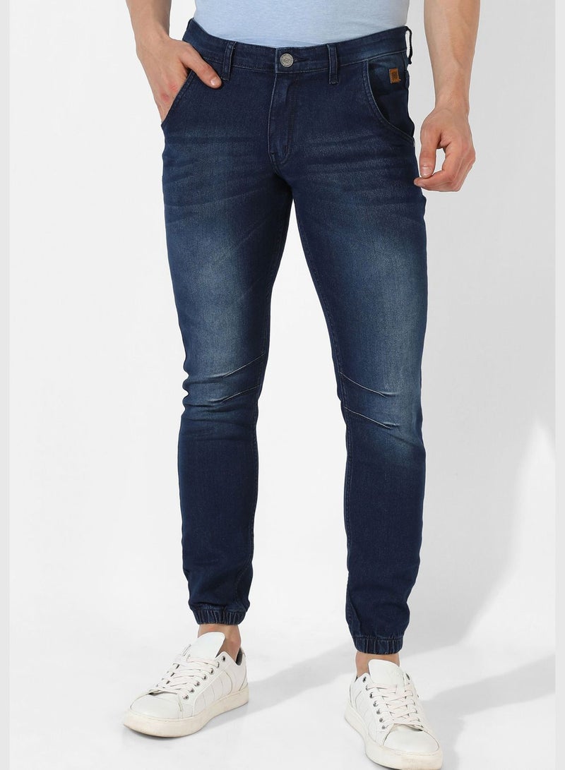 Men's Dark-Washed Denim Jeans