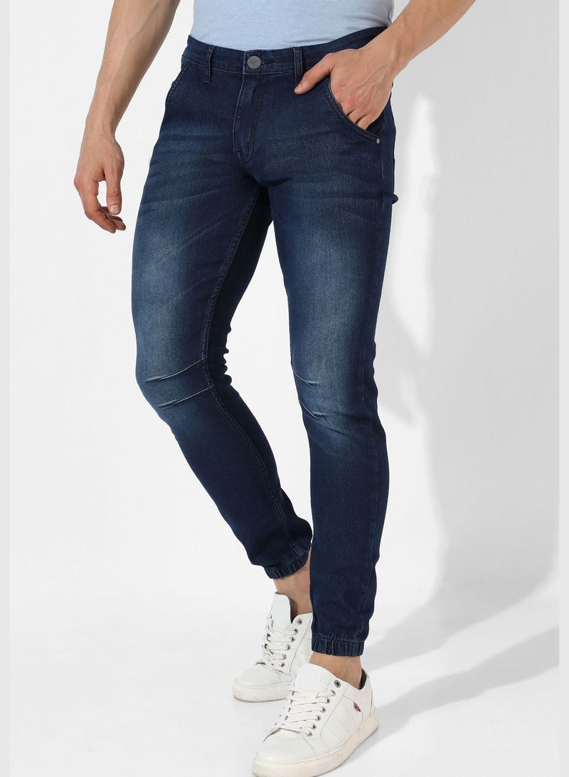 Men's Dark-Washed Denim Jeans