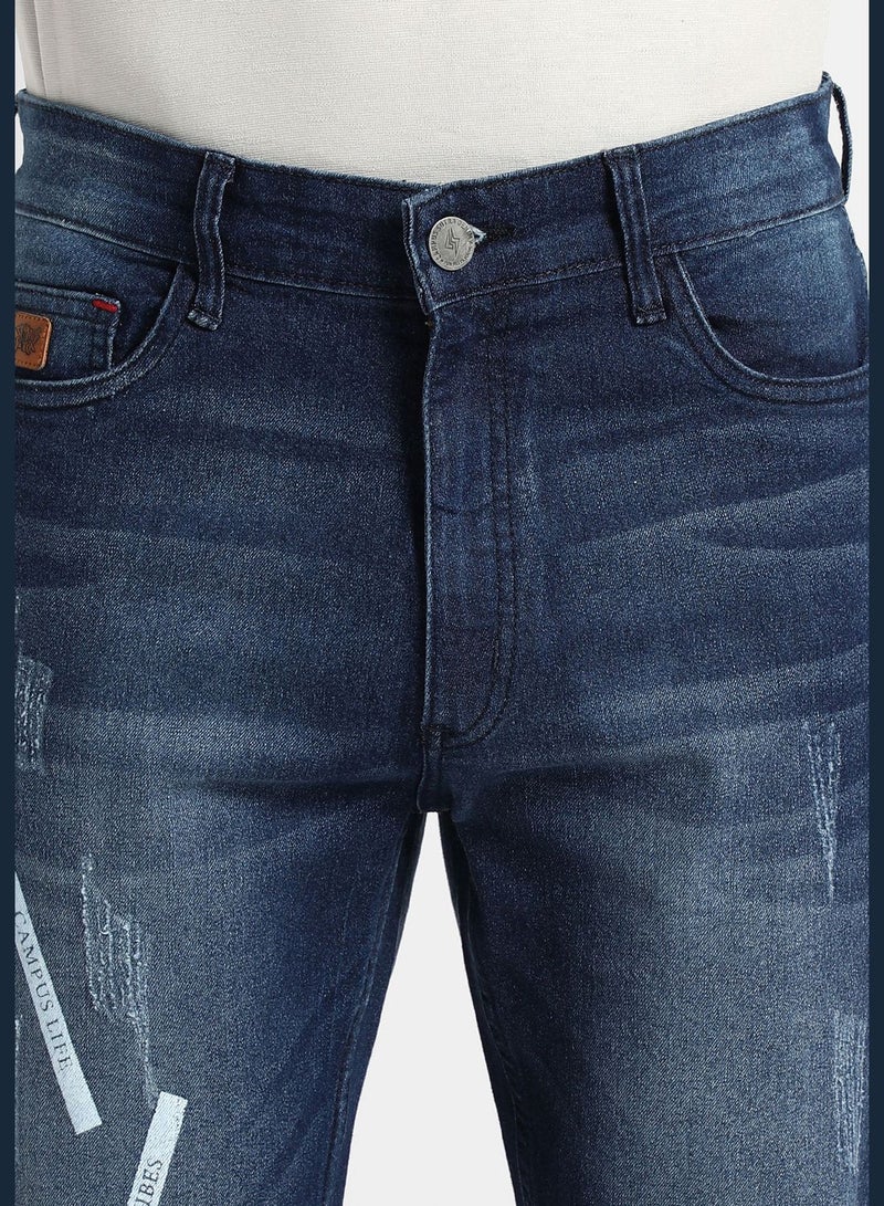 Men's Dark-Washed Denim Jeans