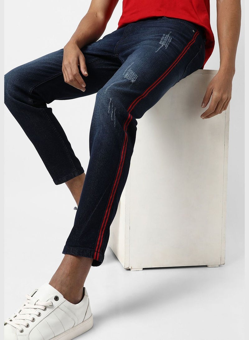 Men's Dark-Washed Denim Jeans