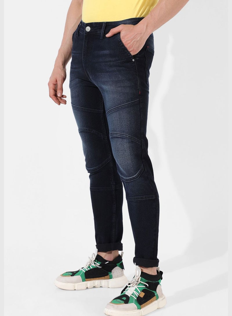 Men's Dark-Washed Denim Jeans