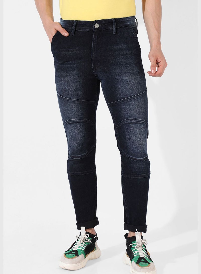 Men's Dark-Washed Denim Jeans