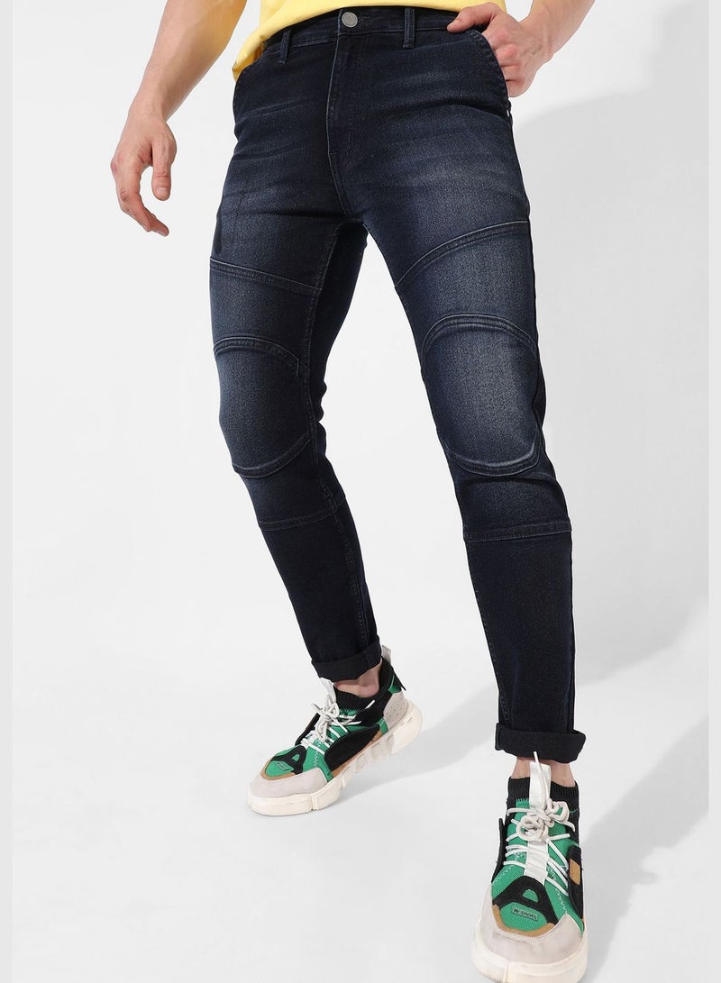 Men's Dark-Washed Denim Jeans