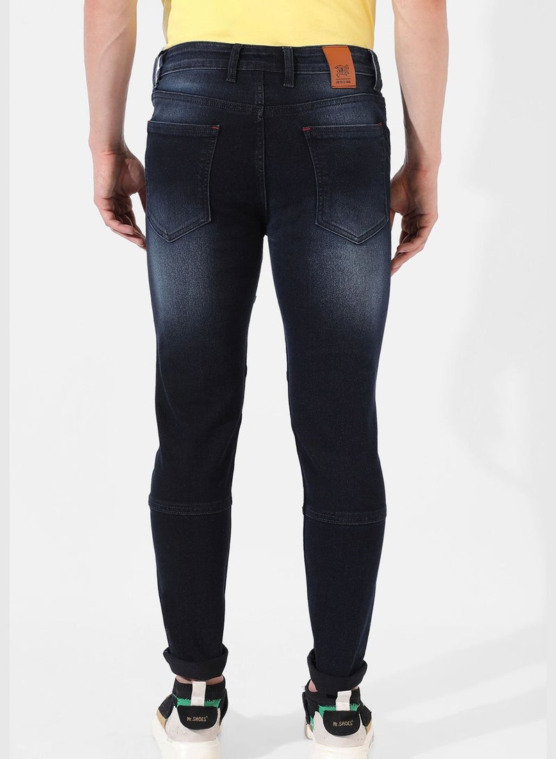 Men's Dark-Washed Denim Jeans