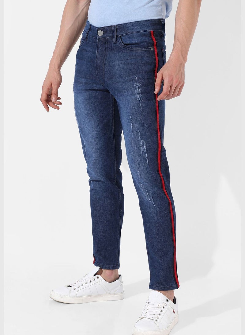 Men's Dark-Washed Denim Jeans