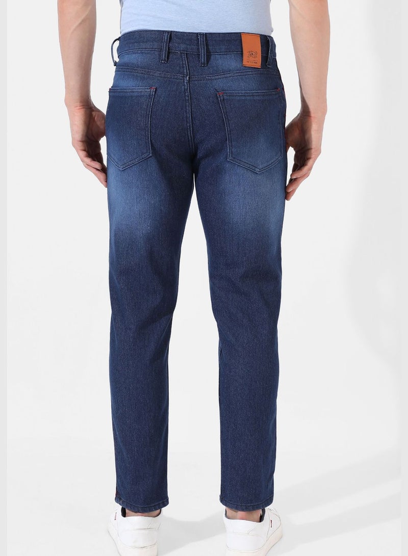 Men's Dark-Washed Denim Jeans