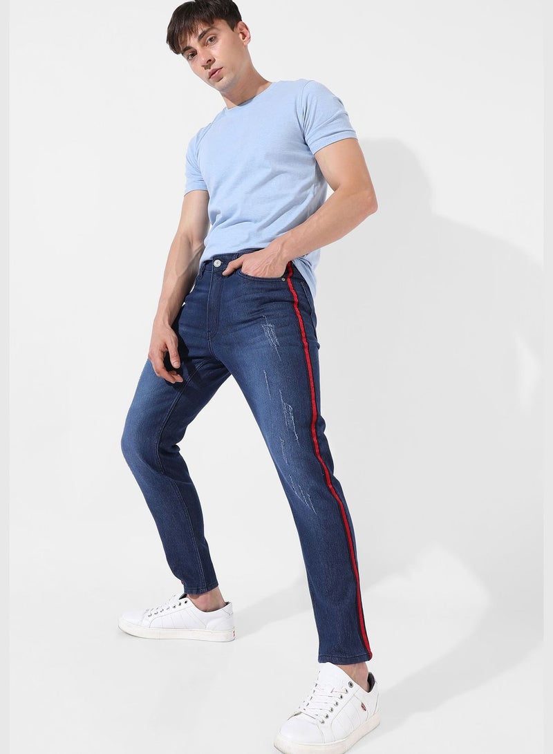 Men's Dark-Washed Denim Jeans