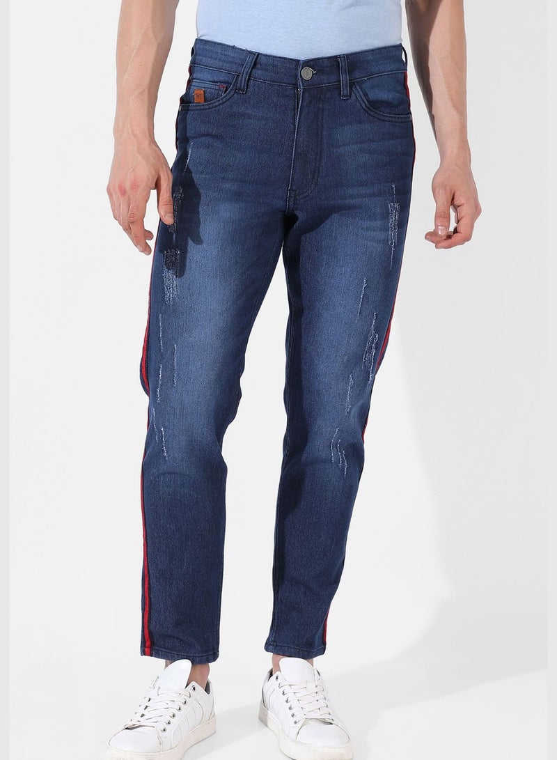 Men's Dark-Washed Denim Jeans