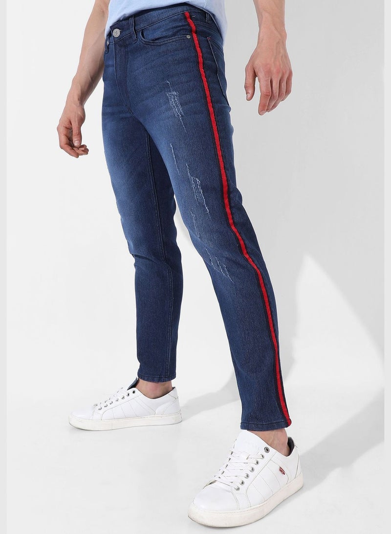 Men's Dark-Washed Denim Jeans