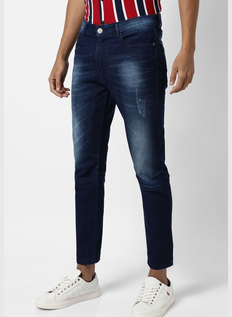 Men's Dark-Washed Denim Jeans