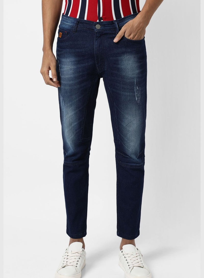 Men's Dark-Washed Denim Jeans