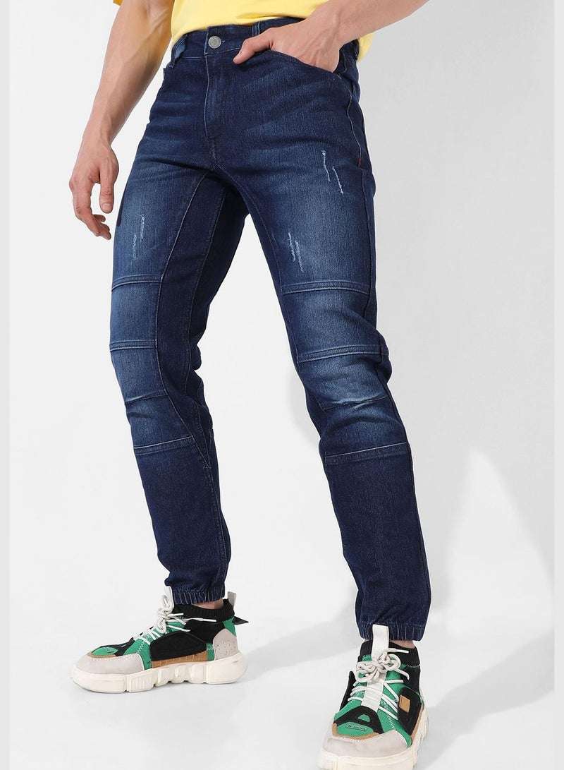 Men's Dark-Washed Denim Jeans