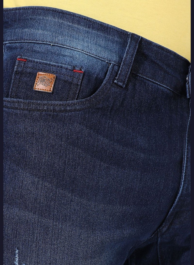 Men's Dark-Washed Denim Jeans