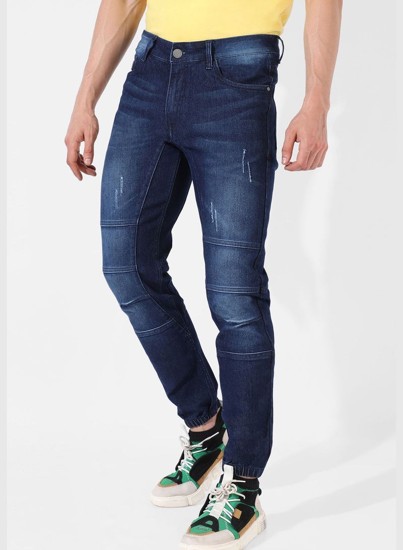 Men's Dark-Washed Denim Jeans