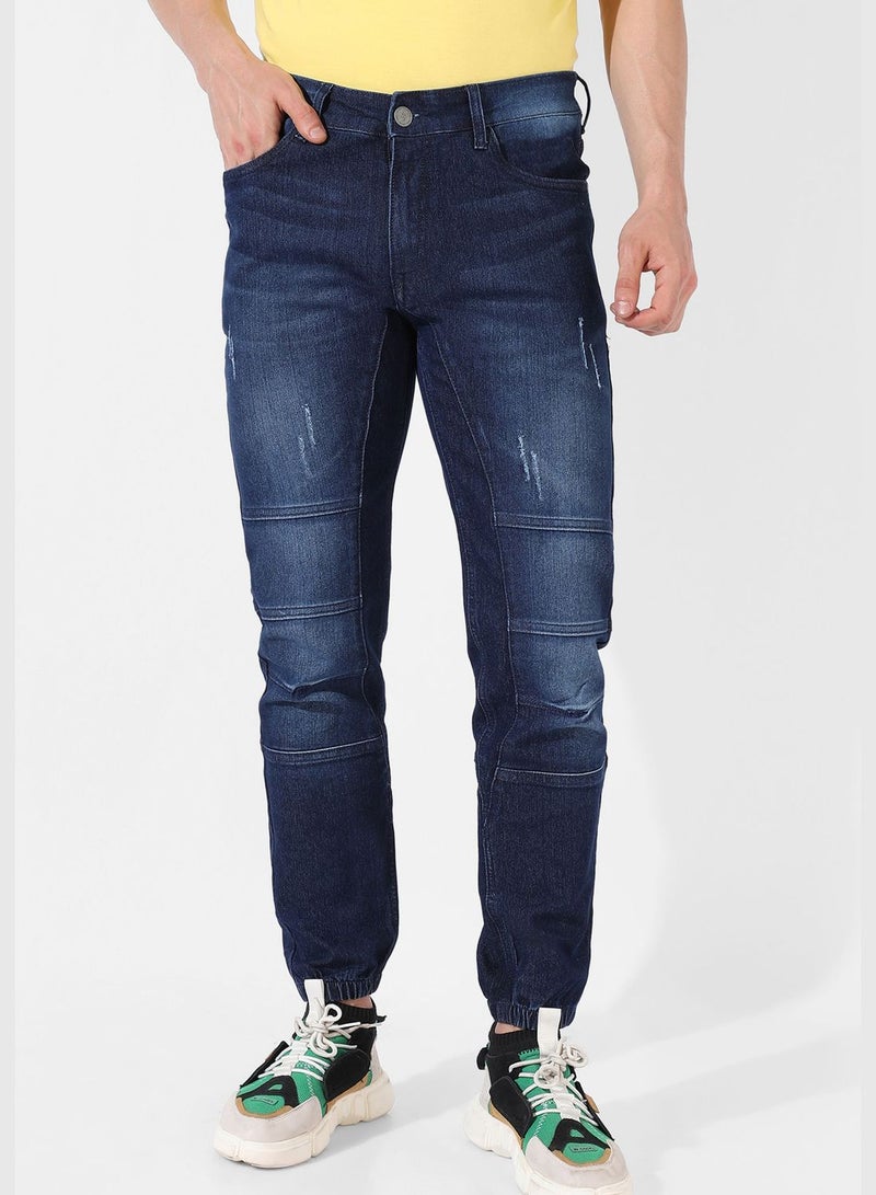 Men's Dark-Washed Denim Jeans