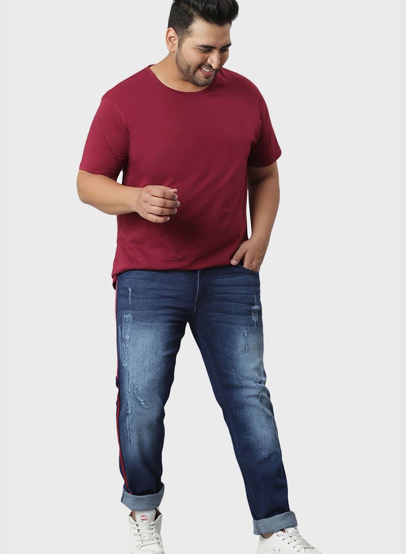 Jeans with Side Stripes