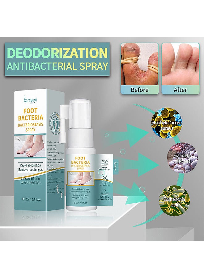 Foot Bacteria Bacteriostasis Spray, Shoe Deodorizer Foot Spray Odor Smell Eliminator Freshener For Athlete Sweat Feet Skin Repair, Natural Ingredients Soothe And Feet Itchy Care Spray