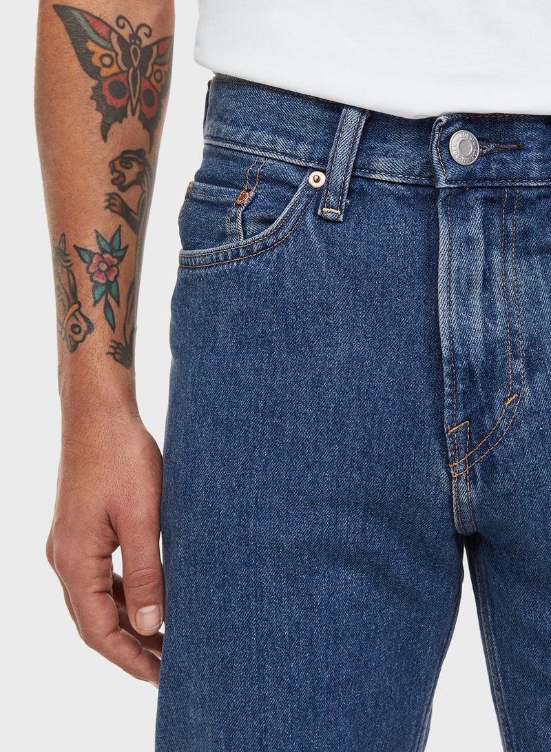 Mid Wash Relaxed Fit Jeans