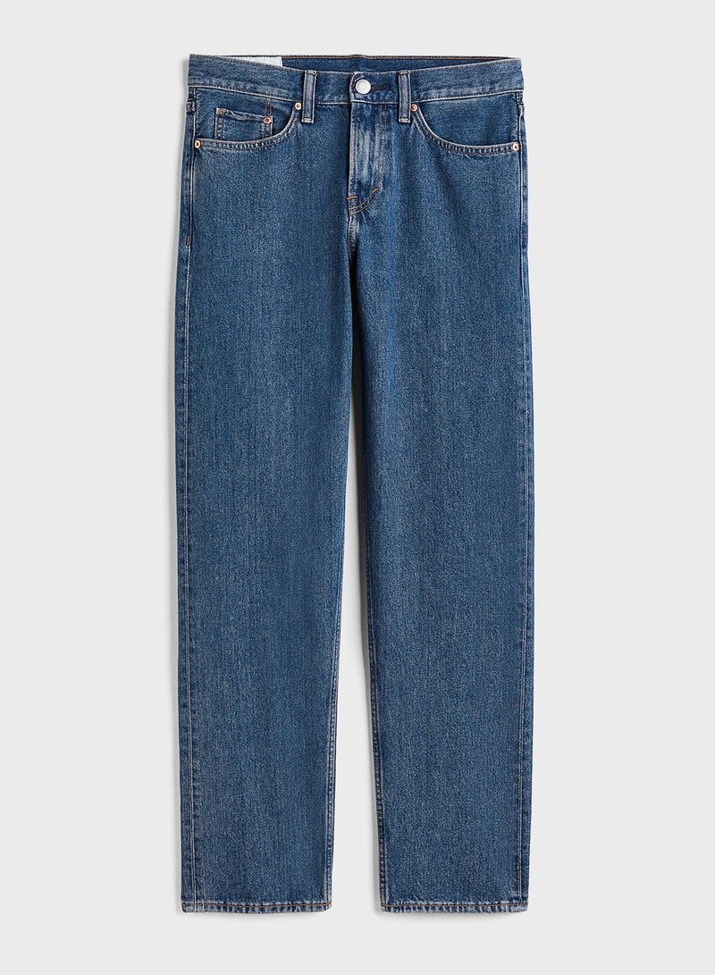 Mid Wash Relaxed Fit Jeans