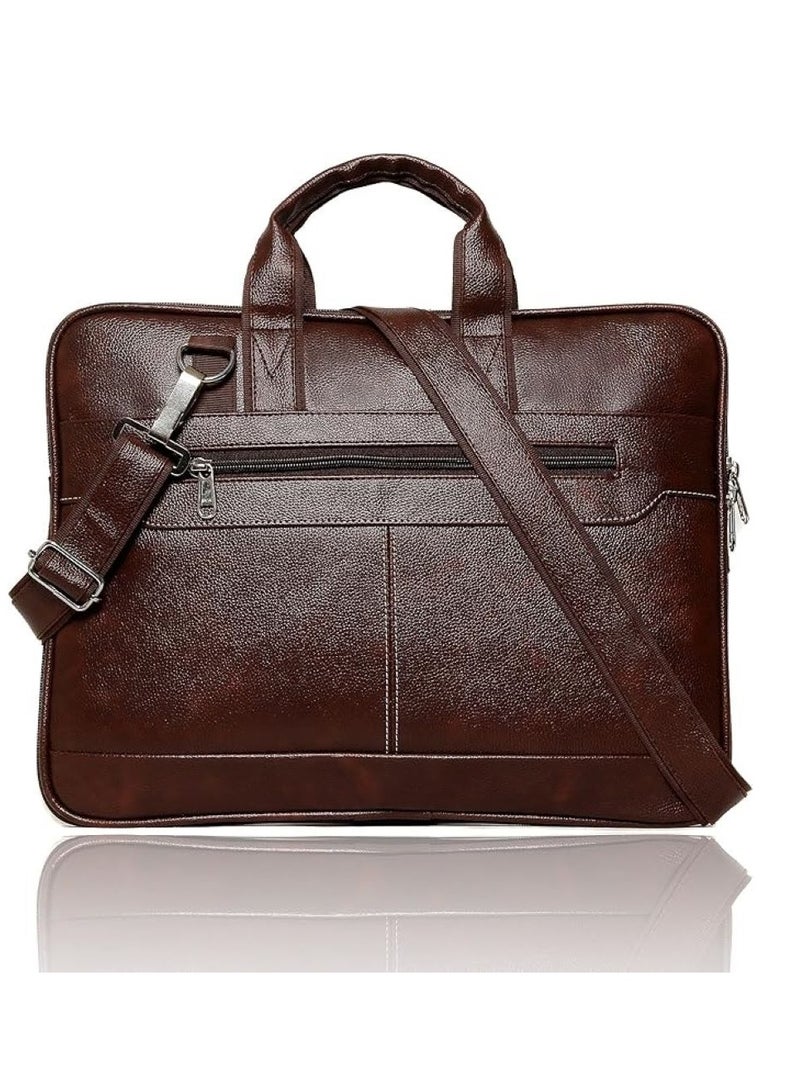Men's Black Synthetic Leather Briefcase Best Laptop Messenger Bag Satchel for Men