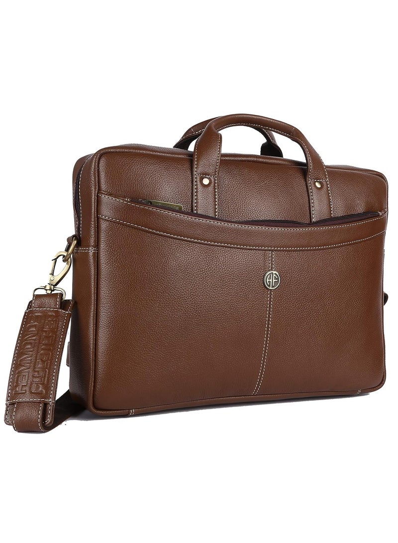 Laptop Bag for Men - Leather Messenger Bag for Office - Fits up to 16 Inch Laptop -Brushwood Shoulder Bag with Multiple Compartments - Executive Leather Bag for Work/Travel