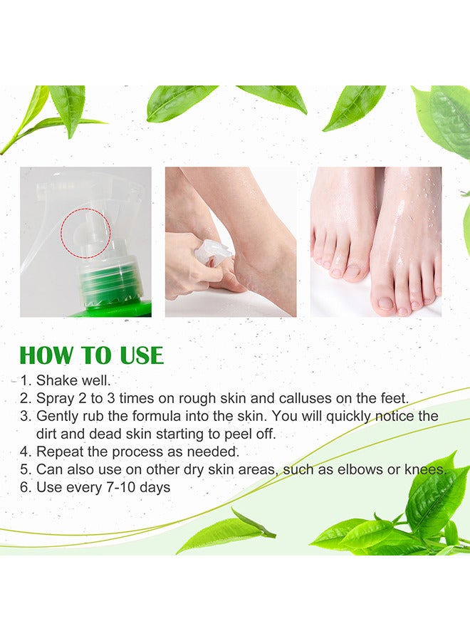Foot Peeling Spray Oil, Instant Foot Peeling Spray For Remove Dead Skin, Pedicure Dead Skin Exfoliator For Cracked Rough Heels, Exfoliating Peeling And Calluses On Feet (Green Tea)