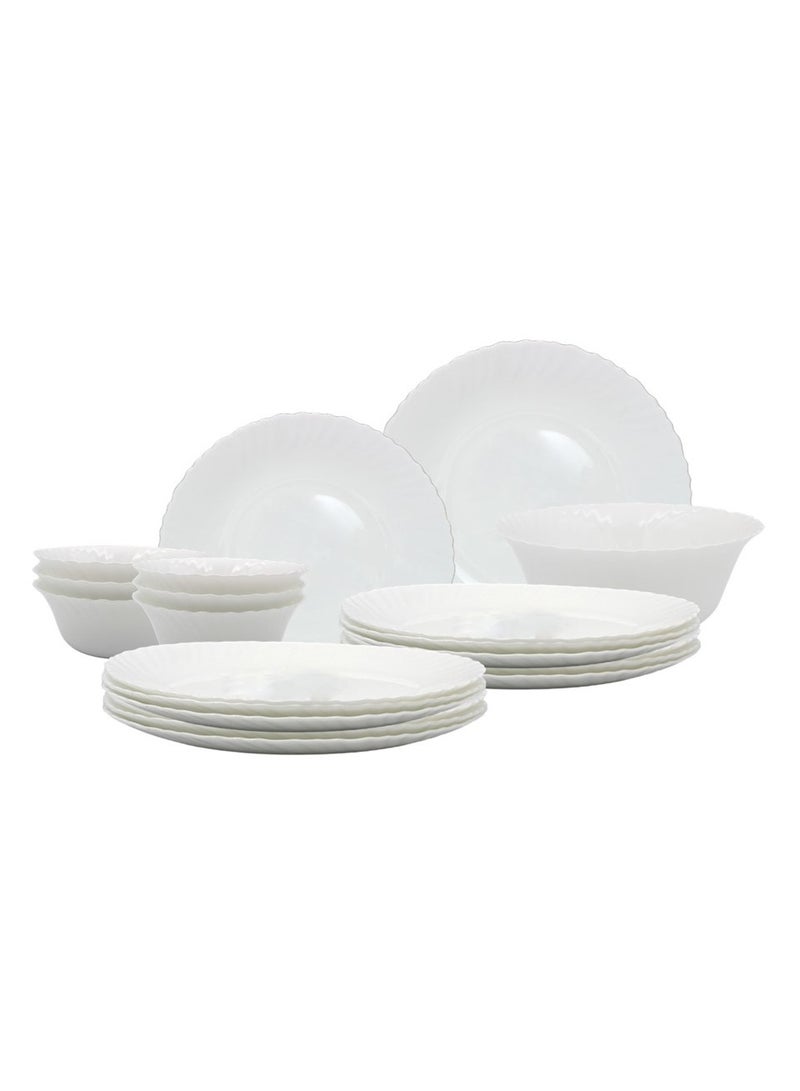 Melrich 20 Pcs Opal Ware Dinner Set Dishwasher Safe Microwave Safe BPA Free 6 Dinner Plate 6 Dessert Plate 6 Soup Plate 2 Bowl