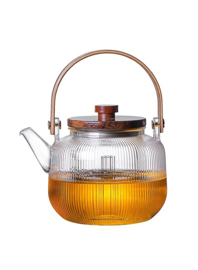 HOOPZOZA Glass Teapot 800mL with 1 Glass Filter 1 Steam Filter