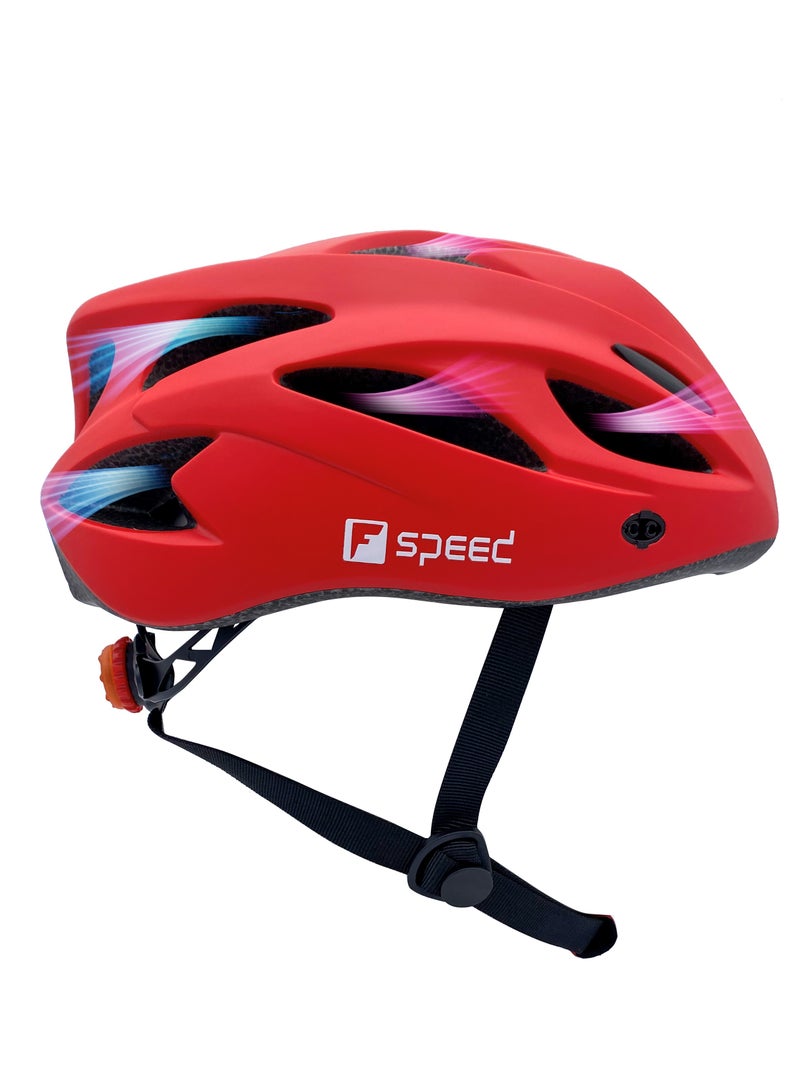 FSPEED Specialized Bike Helmet with 3 Different Lighting Modes L Rear Light and Detachable Sun Visor CE Certificated Mountain Bike