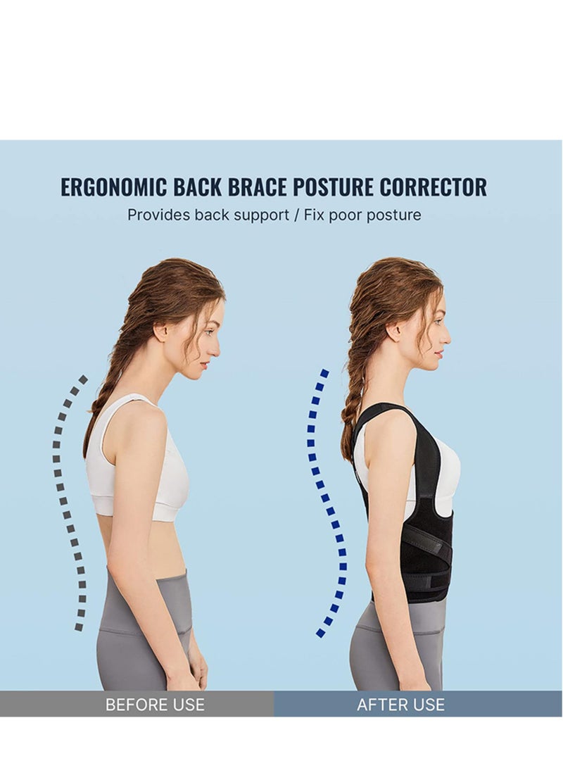 COOLBABY Back Brace and Posture Support Adjustable Posture Corrector for Men and Women (Medium)