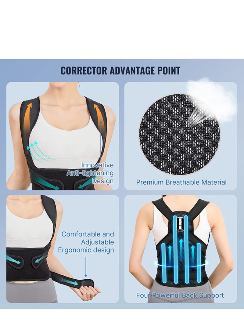 COOLBABY Back Brace and Posture Support Adjustable Posture Corrector for Men and Women (Medium)