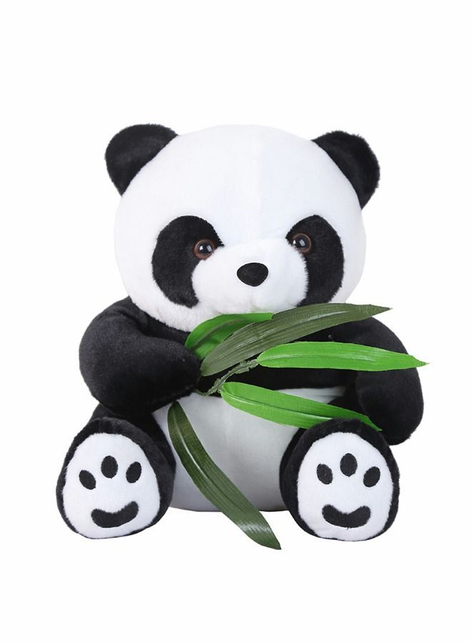 28cm Panda Plush Toy Plush Animal Doll Animal Plush Toy Children's Cartoon Animal Toy Companion Doll Panda Toy With Bamboo Leaves